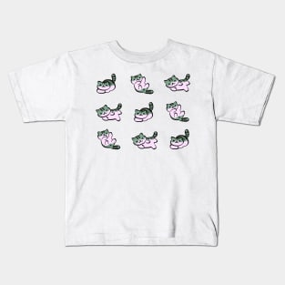 cute kawaii pickles the gray tabby cat / kitty collector pattern Kids T-Shirt